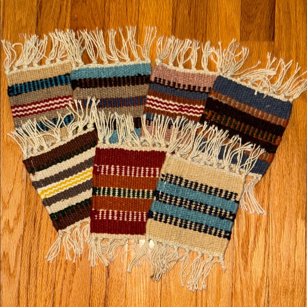 Handwoven Multicolor Coasters Set